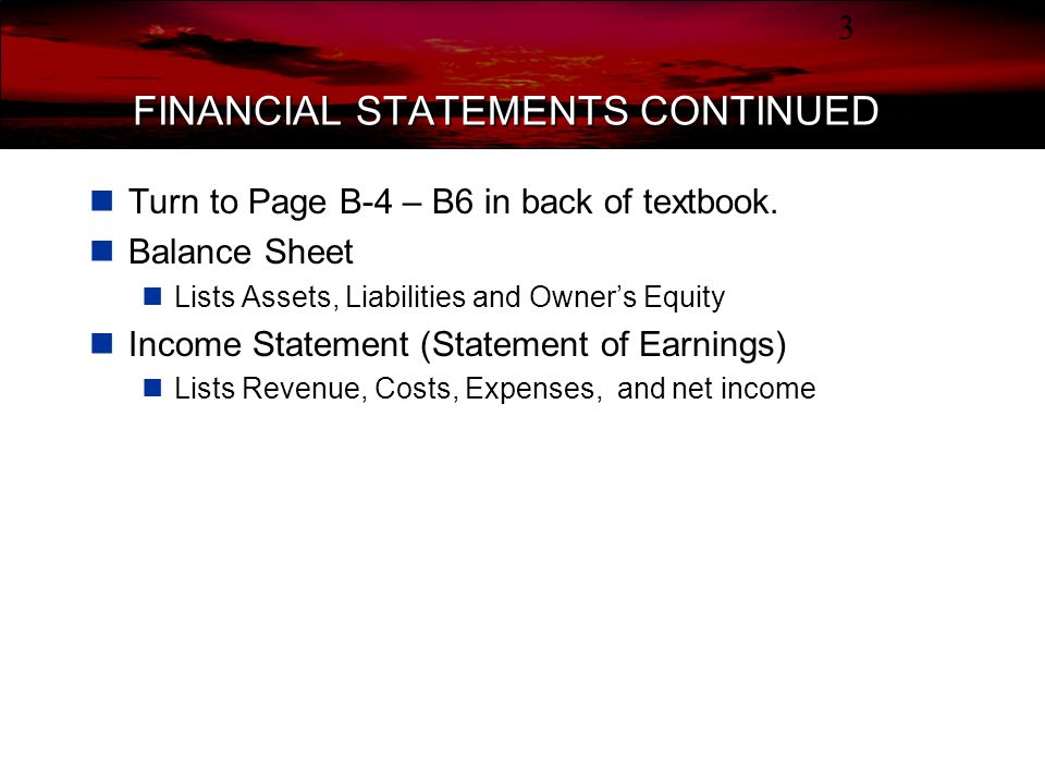FINANCIAL STATEMENTS CONTINUED If posted in the millions what is the amount.