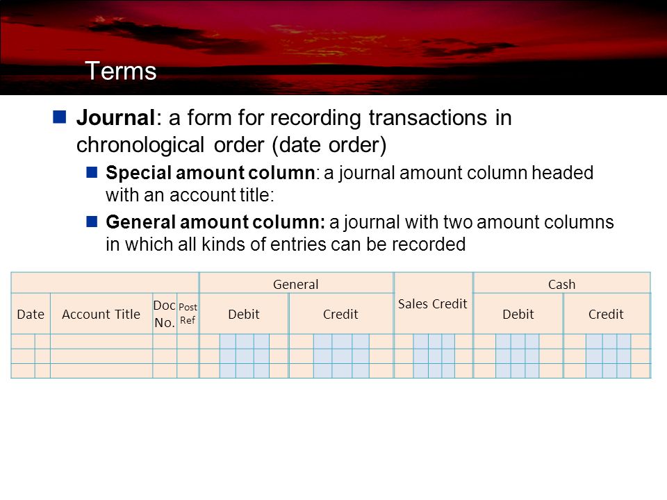 LESSON 3-1 Journals, Source Documents, and Recording Entries in a Journal