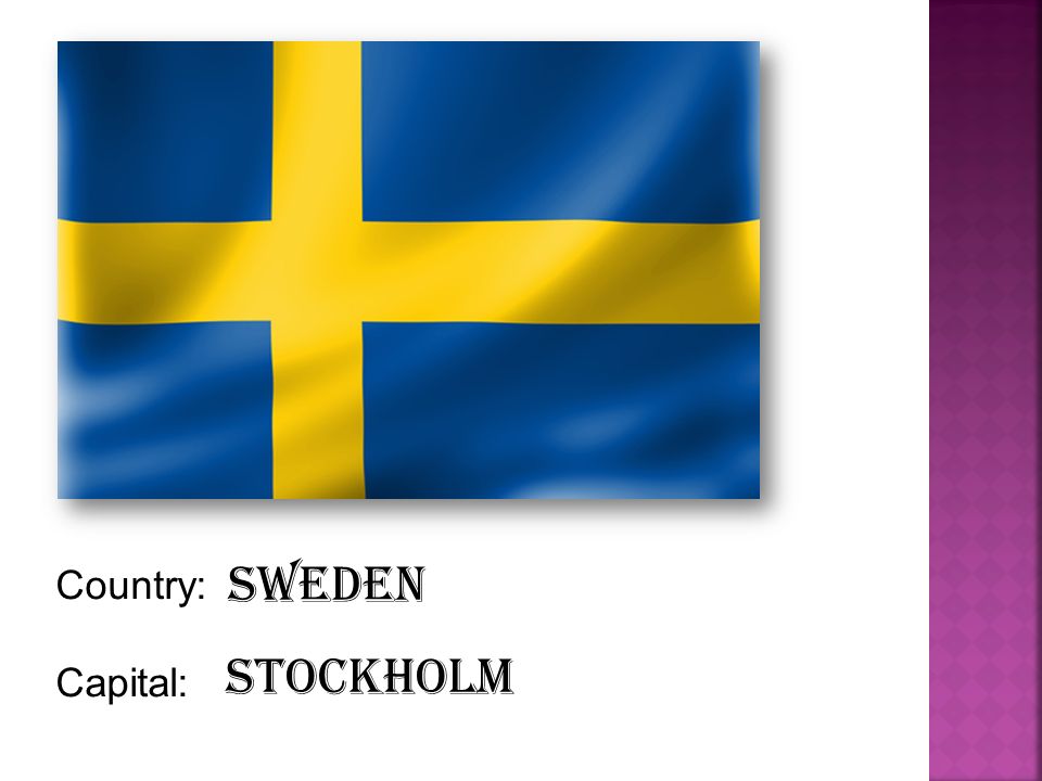Country: Capital: Sweden Stockholm