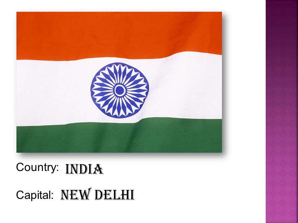 Country: Capital: India New Delhi