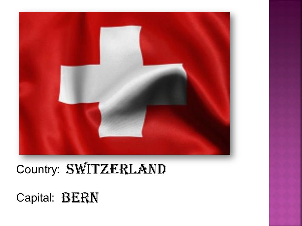 Country: Capital: Switzerland Bern