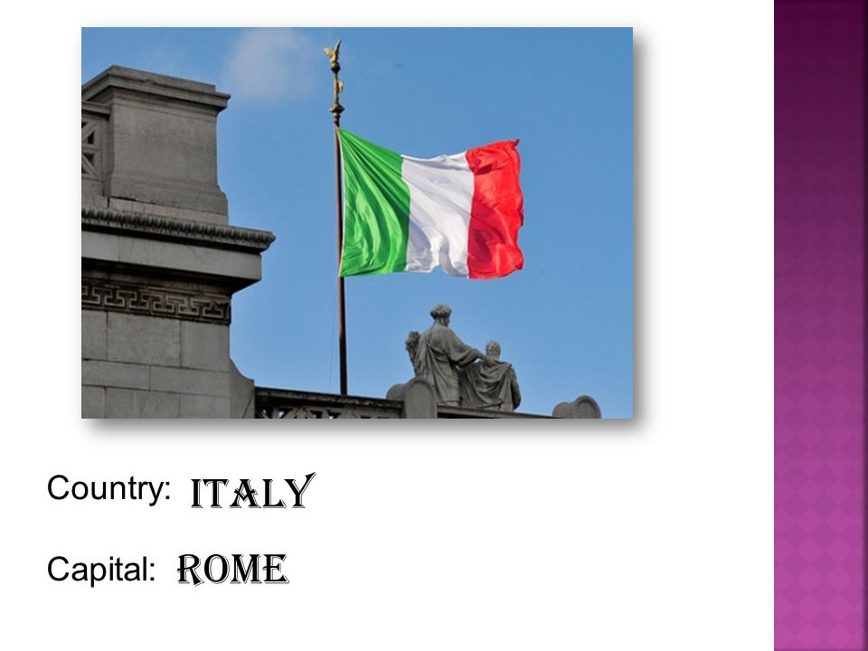 Country: Capital: Italy Rome
