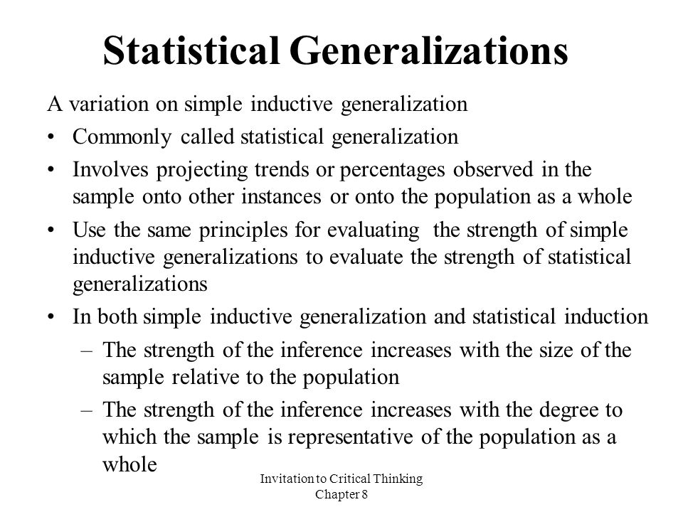 Critical Thinking Statistics