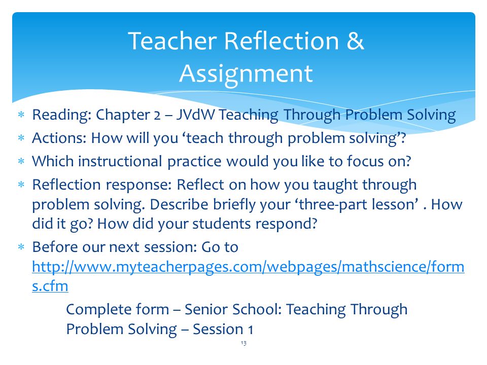 Problem Solving Teaching