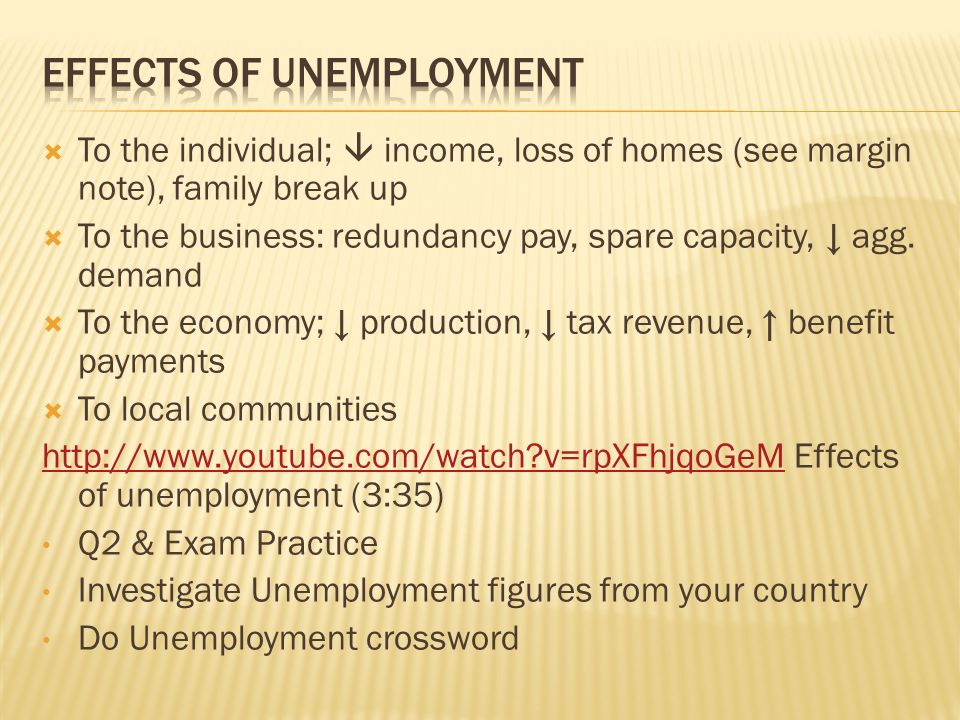 what are the effects of unemployment