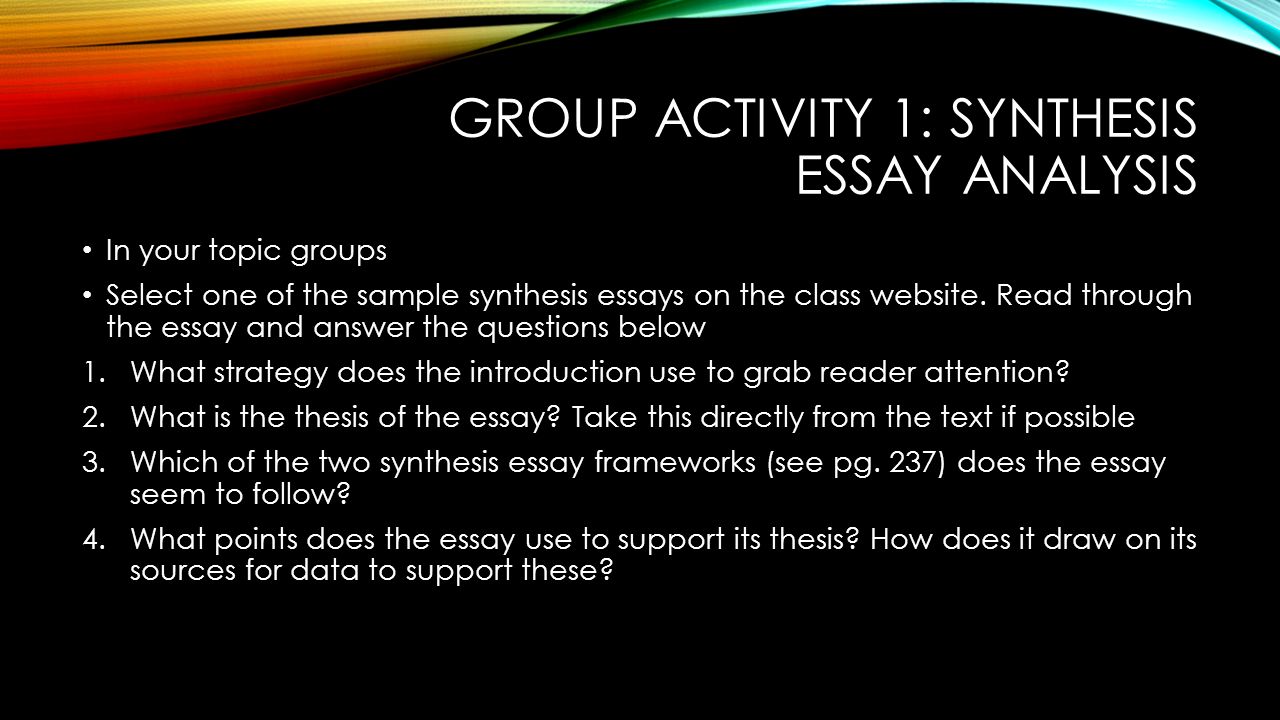 synthesis essay introduction How to write a synthesis essay the recommended structure follows with the introduction, the body paragraphs and an end conclusion to tie it all together. synthesis essay introduction How to write a synthesis essay the recommended structure follows with the introduction, the body paragraphs and an end conclusion to tie it all together.