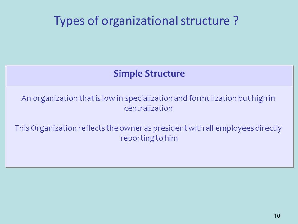 simple organization structure