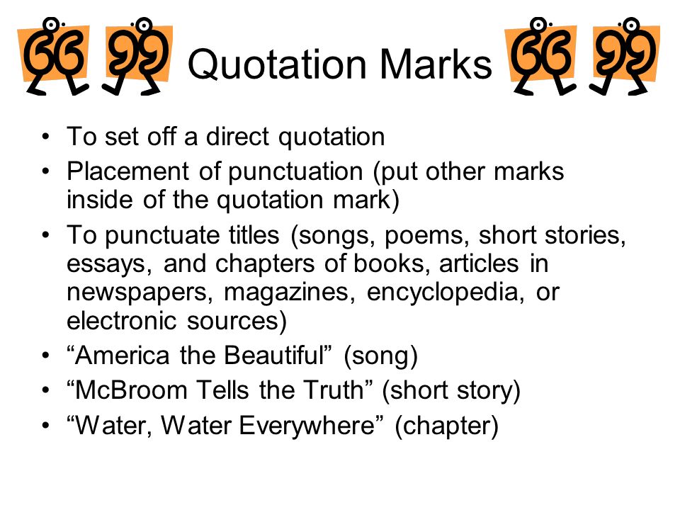 punctuation of quotes in an essay A rundown of the general rules of when and where to use quotation marks. punctuation of quotes in an essay A rundown of the general rules of when and where to use quotation marks.