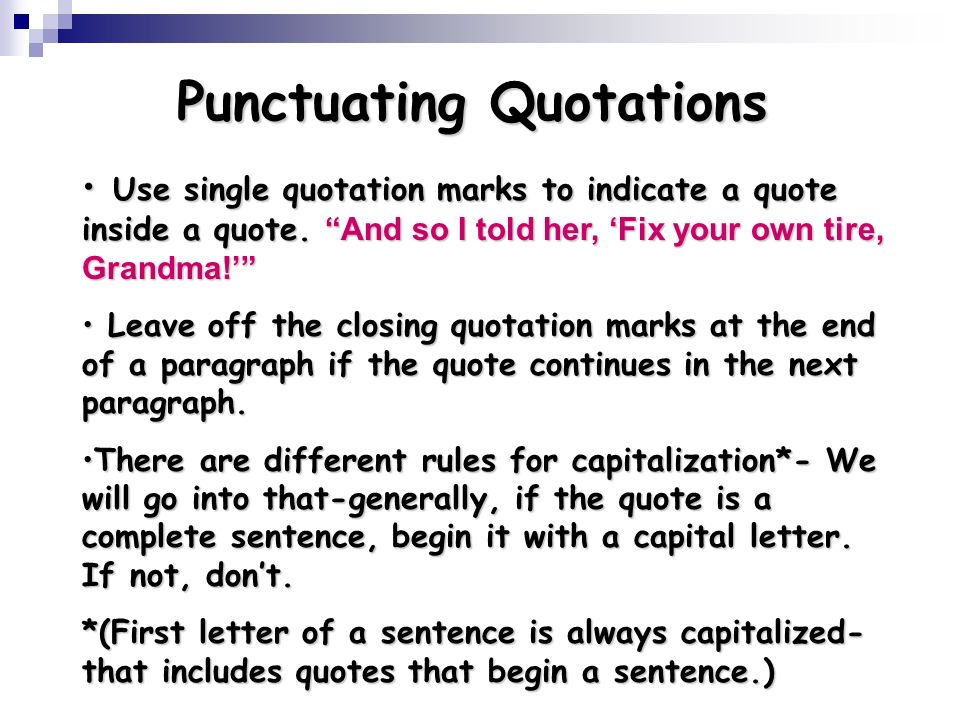 punctuations and quotations