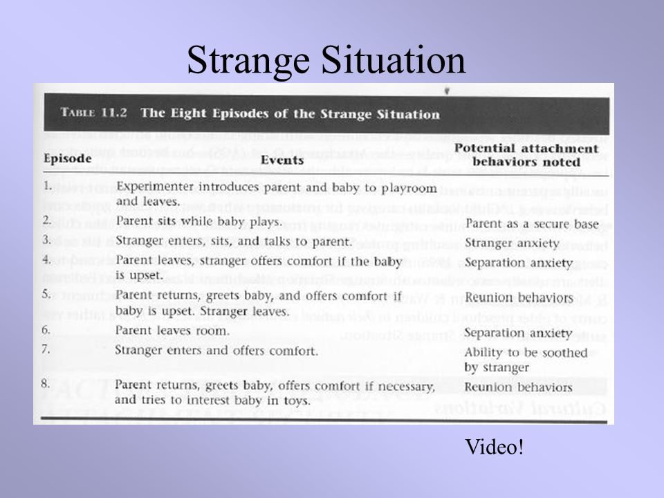 Strange Situation Video!