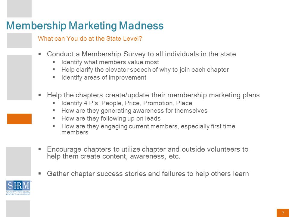 7 Membership Marketing Madness What can You do at the State Level.