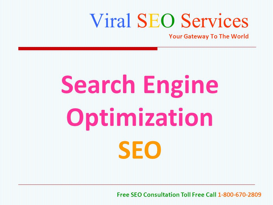 Viral SEO Services Your Gateway To The World Free SEO Consultation Toll Free Call Search Engine Optimization SEO