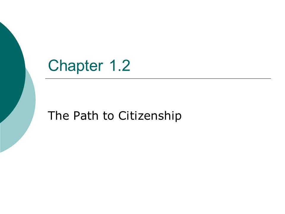 Chapter 1.2 The Path to Citizenship