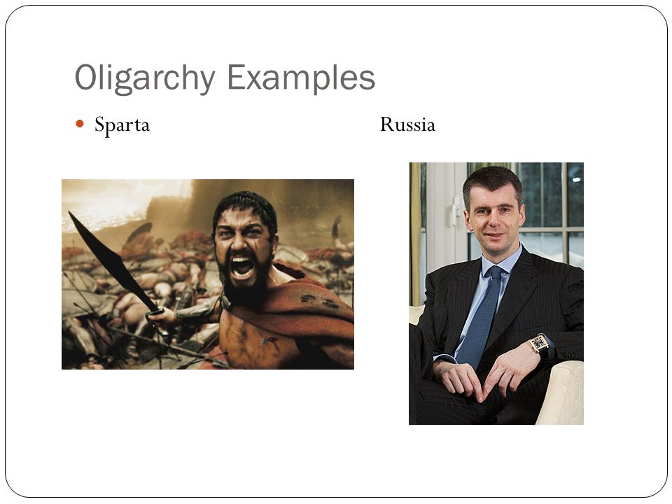 Oligarchy Examples Sparta Russia