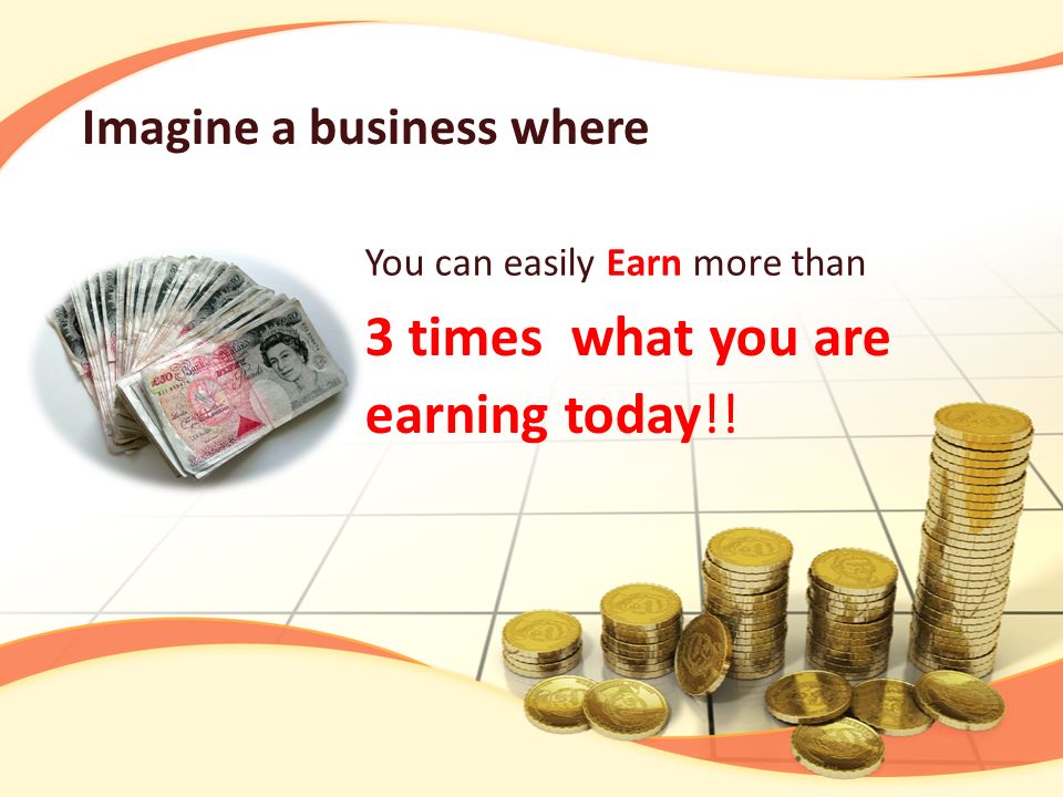 You can easily Earn more than Imagine a business where 3 times what you are earning today!!