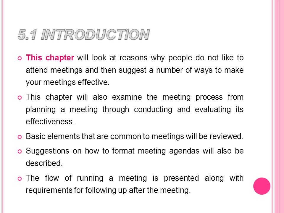 r estaurant m anagement hm 432 chapter 5 planning and conducting conducting a meeting format