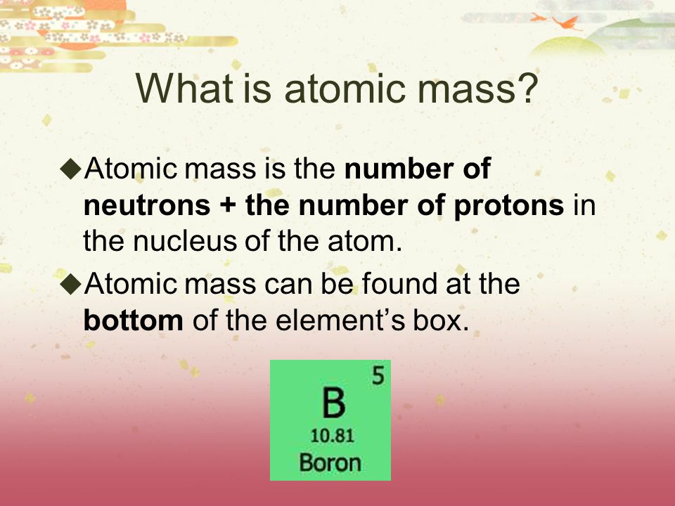 What is atomic mass.