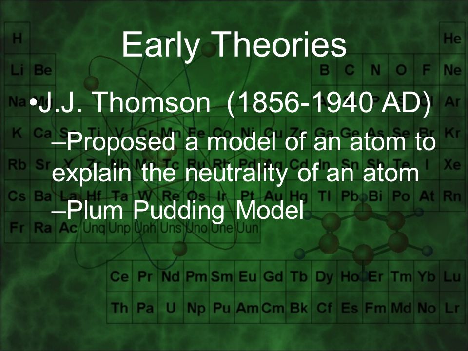 Early Theories J.J.
