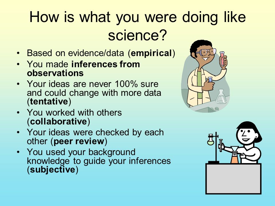How is what you were doing like science.