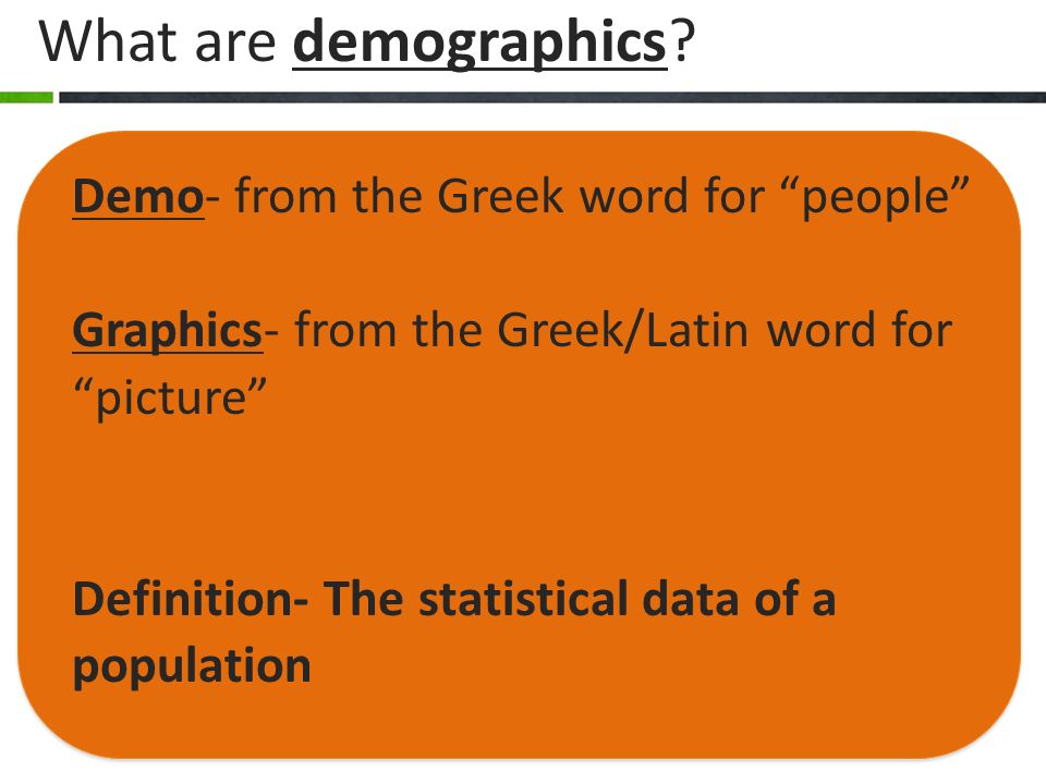 What are demographics.