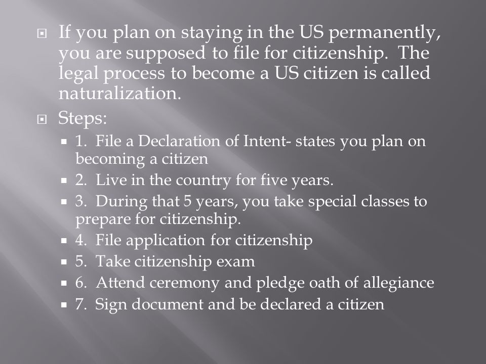  If you plan on staying in the US permanently, you are supposed to file for citizenship.