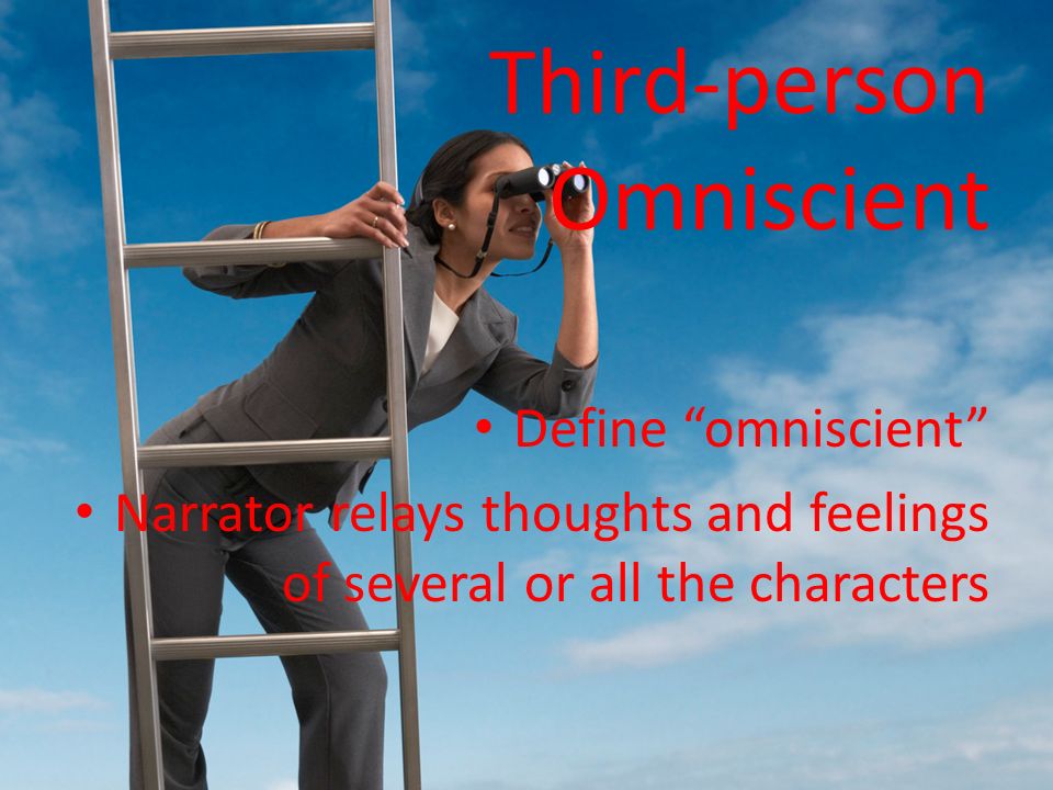 Third-person POV The narrator is NOT a character Third person pronouns are used such as he, she, they, and them.
