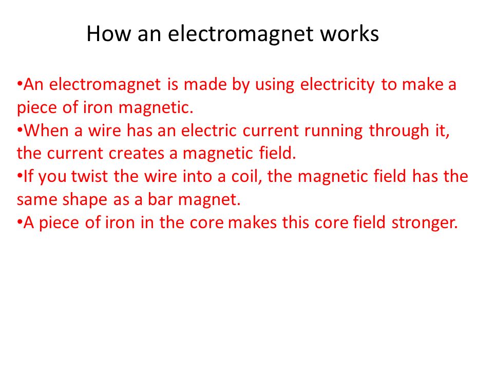the appliance of science lesson objectives to explain how an electromagnetism how it works