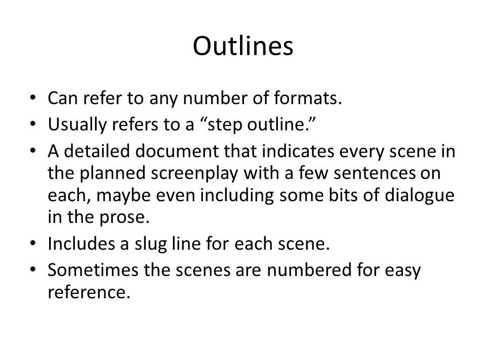 screenplay outline