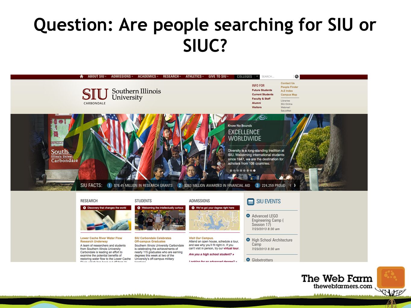 Question: Are people searching for SIU or SIUC