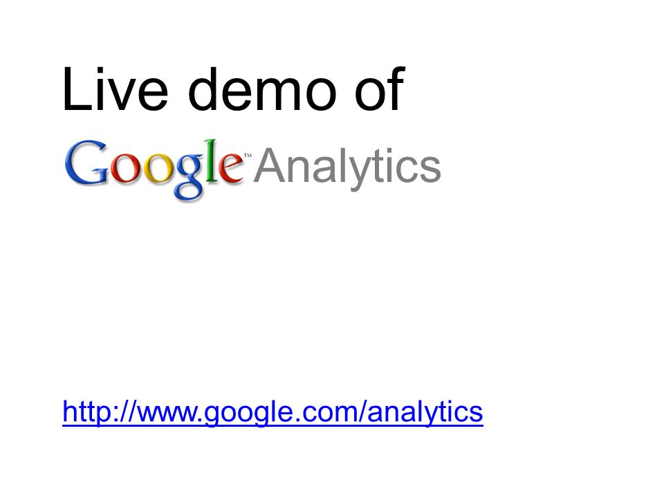 Live demo of Google Analytics