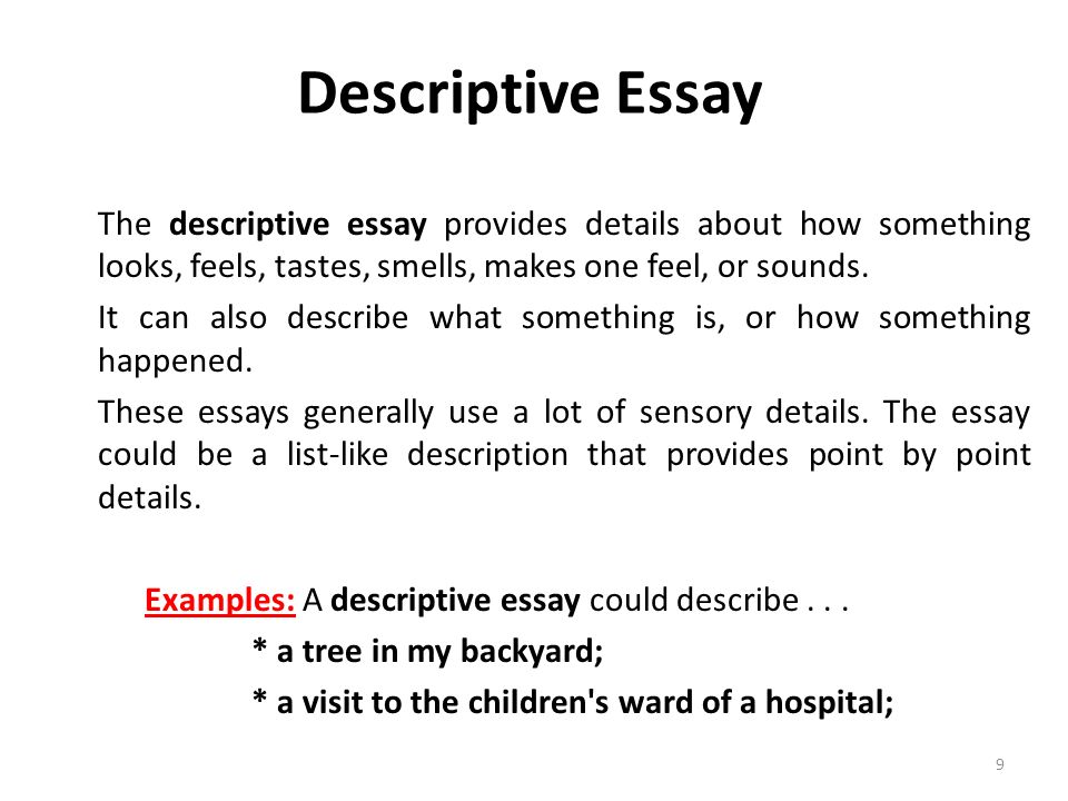 Description Of Essay