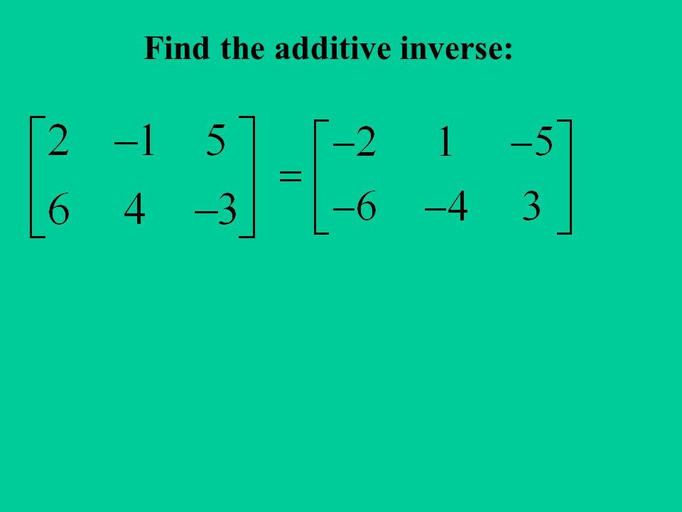 Find the additive inverse:
