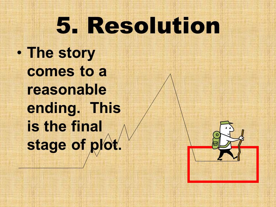 5. Resolution The story comes to a reasonable ending. This is the final stage of plot.
