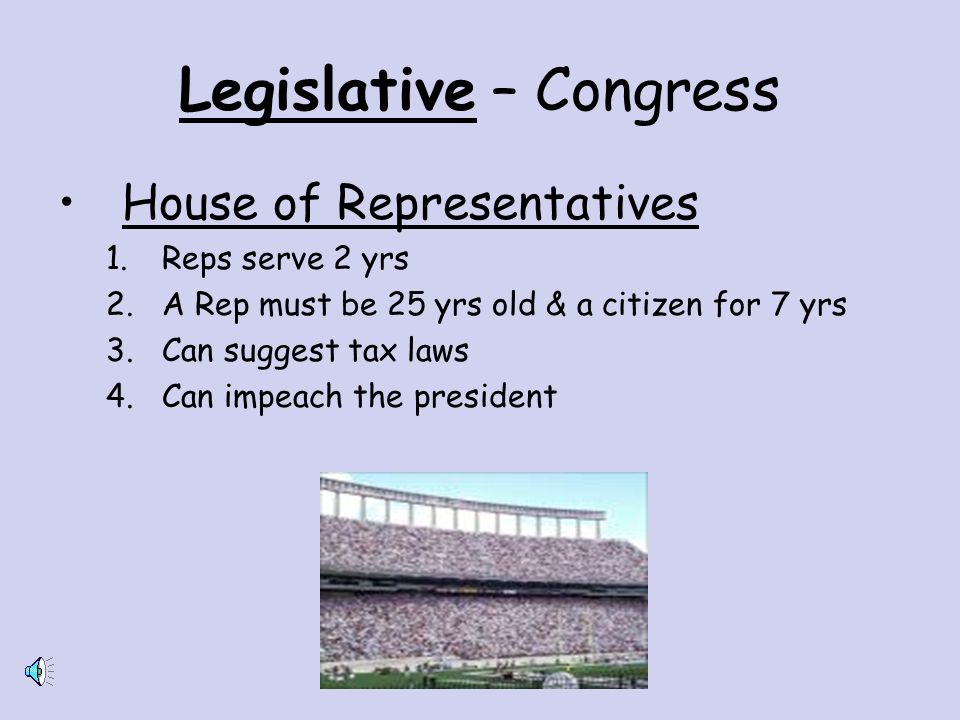 Legislative Branch – Congress MAKES LAWS
