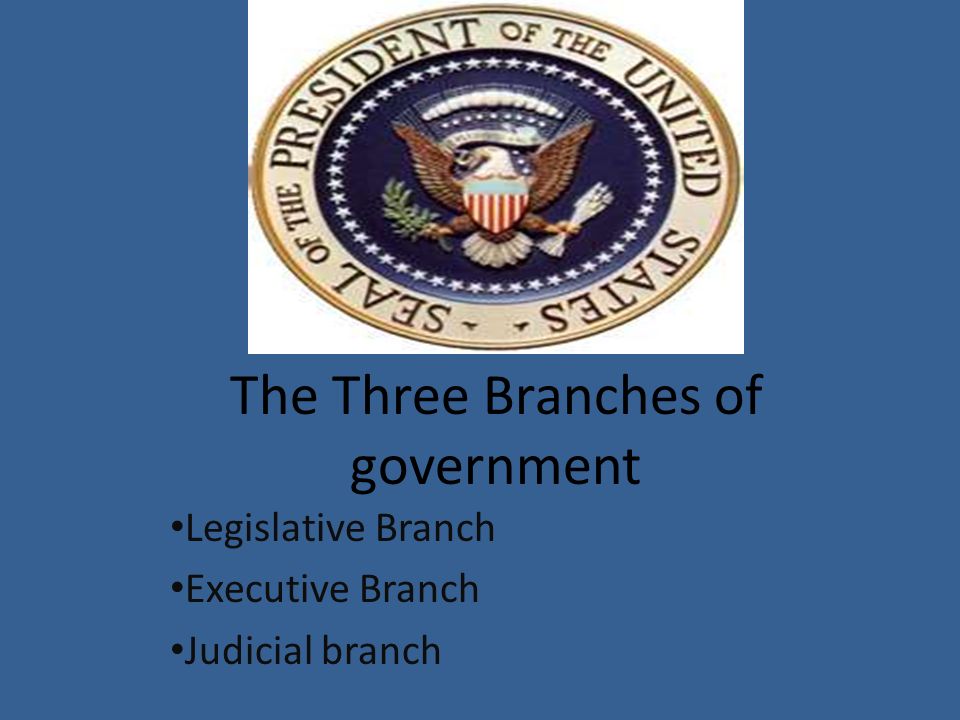 The Three Branches of government Legislative Branch Executive Branch Judicial branch