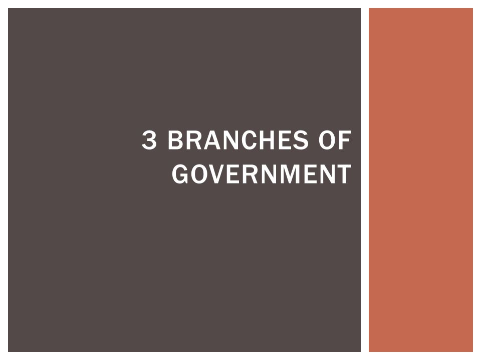 3 BRANCHES OF GOVERNMENT