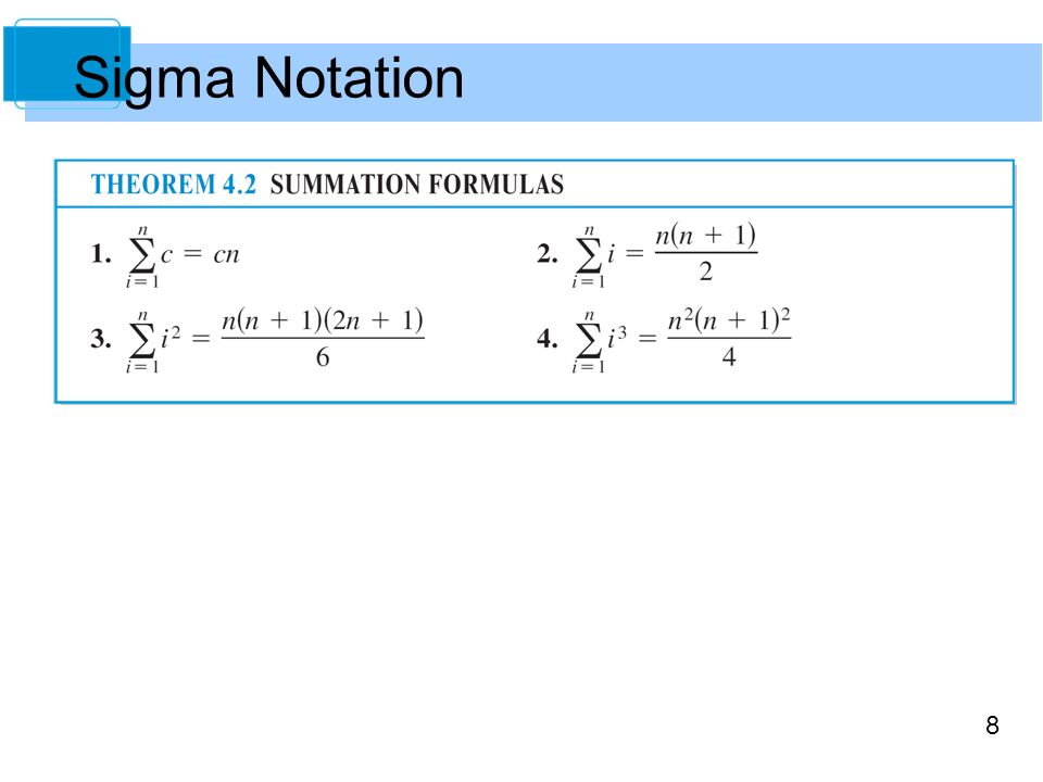 8 Sigma Notation