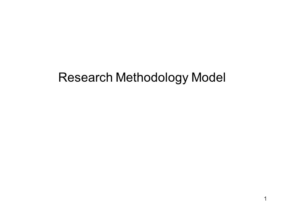 1 Research Methodology Model