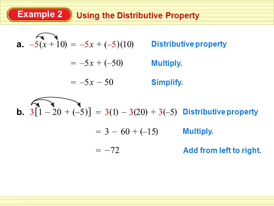 Example 2 Using the Distributive Property a.