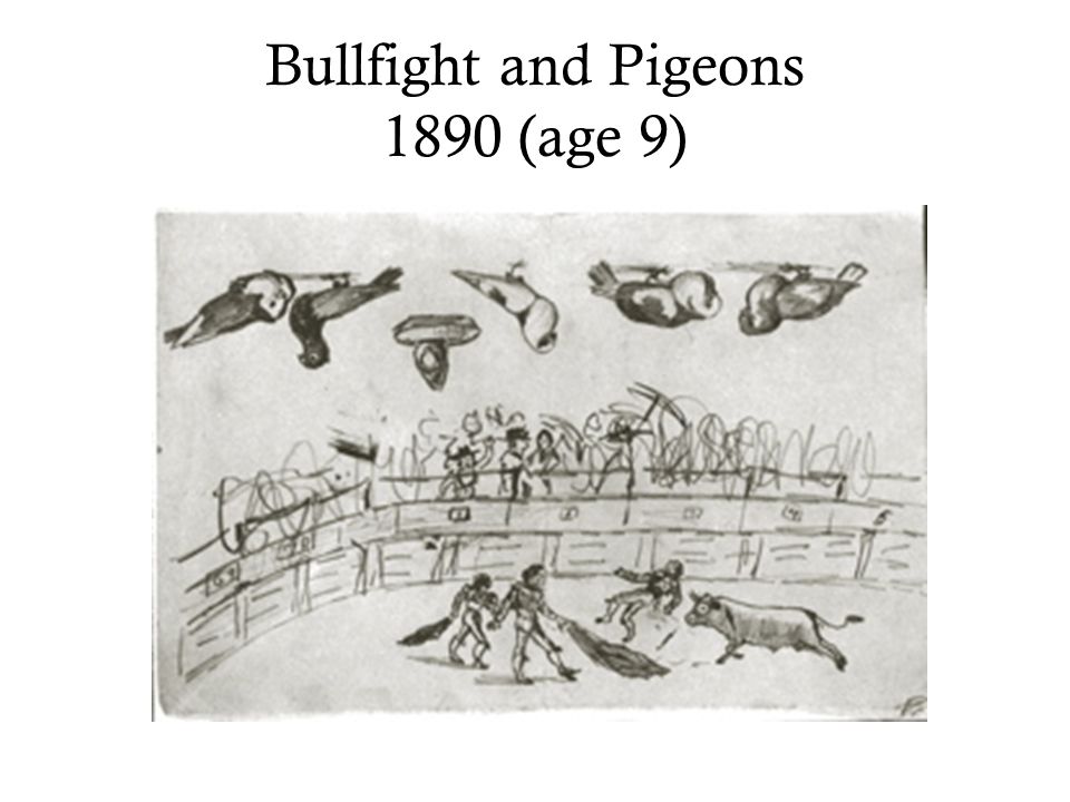 Bullfight and Pigeons 1890 (age 9)