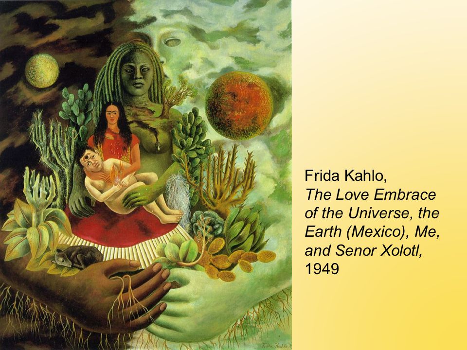 Frida Kahlo, The Love Embrace of the Universe, the Earth (Mexico), Me, and Senor Xolotl, 1949
