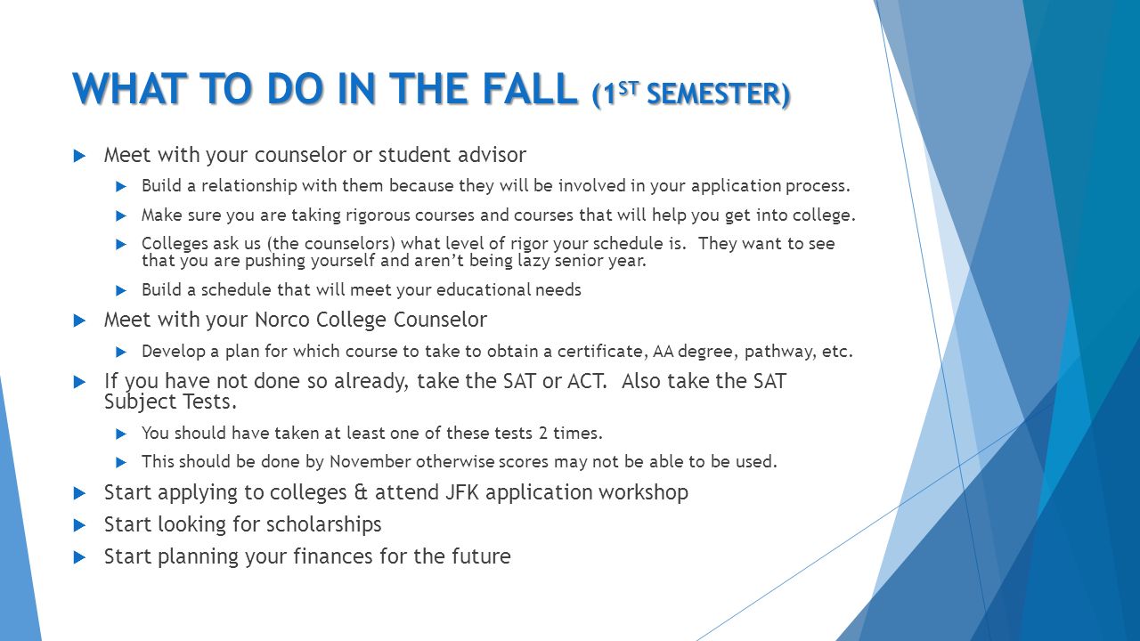 making college schedule