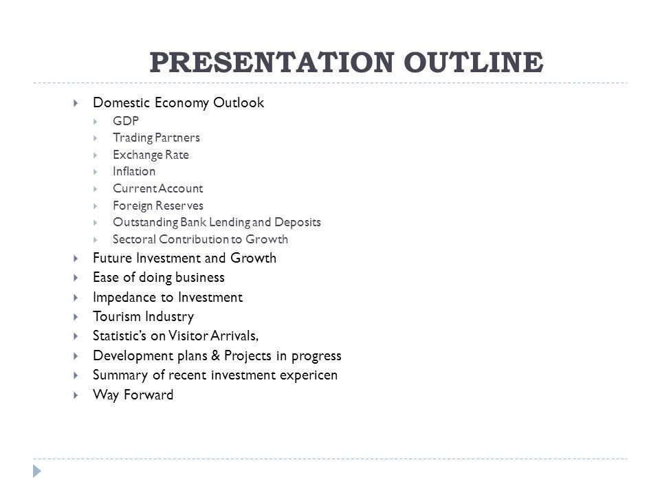 presentation outline