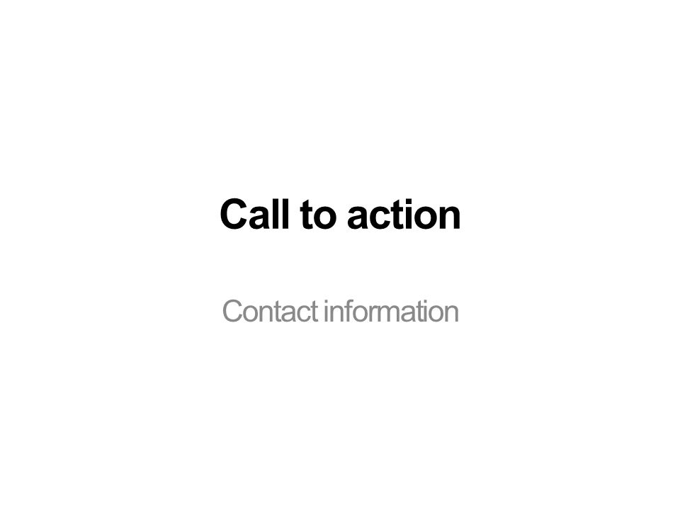 Call to action Contact information