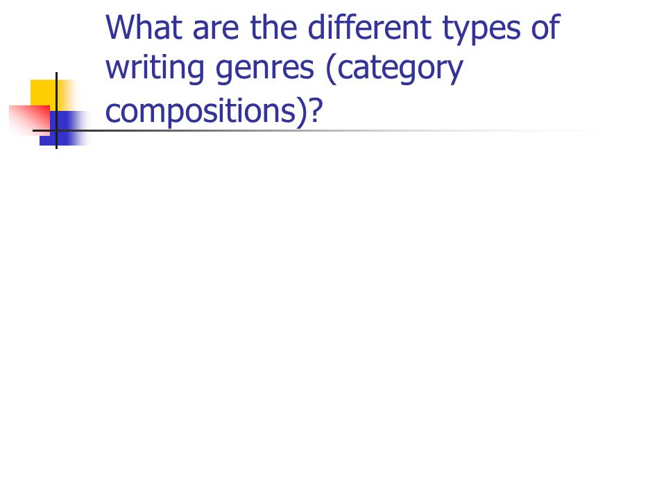 What are the different types of writing genres (category compositions)