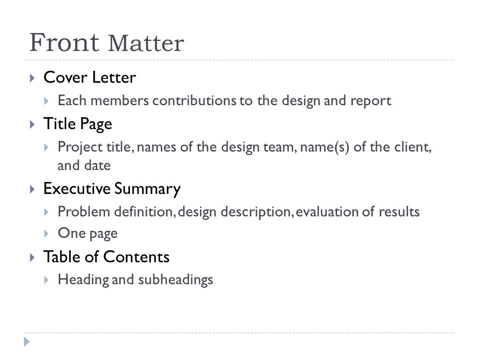 project report front page design