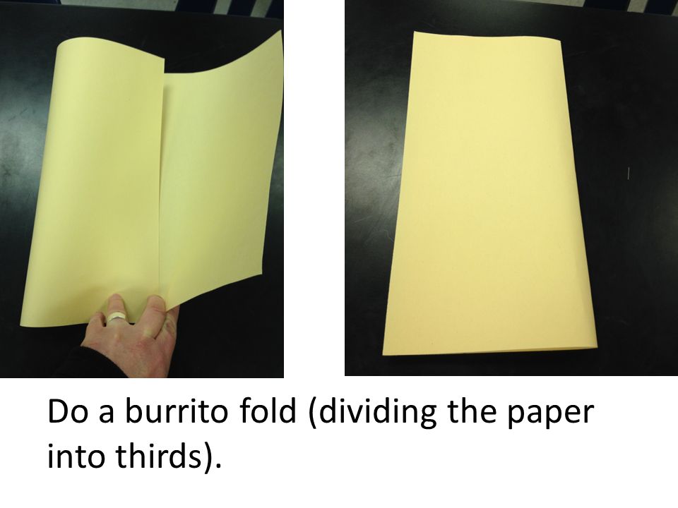 Do a burrito fold (dividing the paper into thirds).