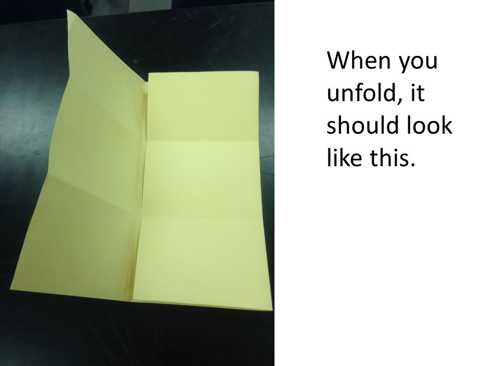 When you unfold, it should look like this.