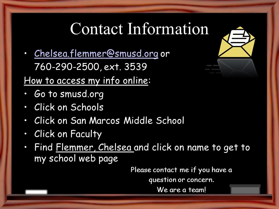 Contact Information , ext.