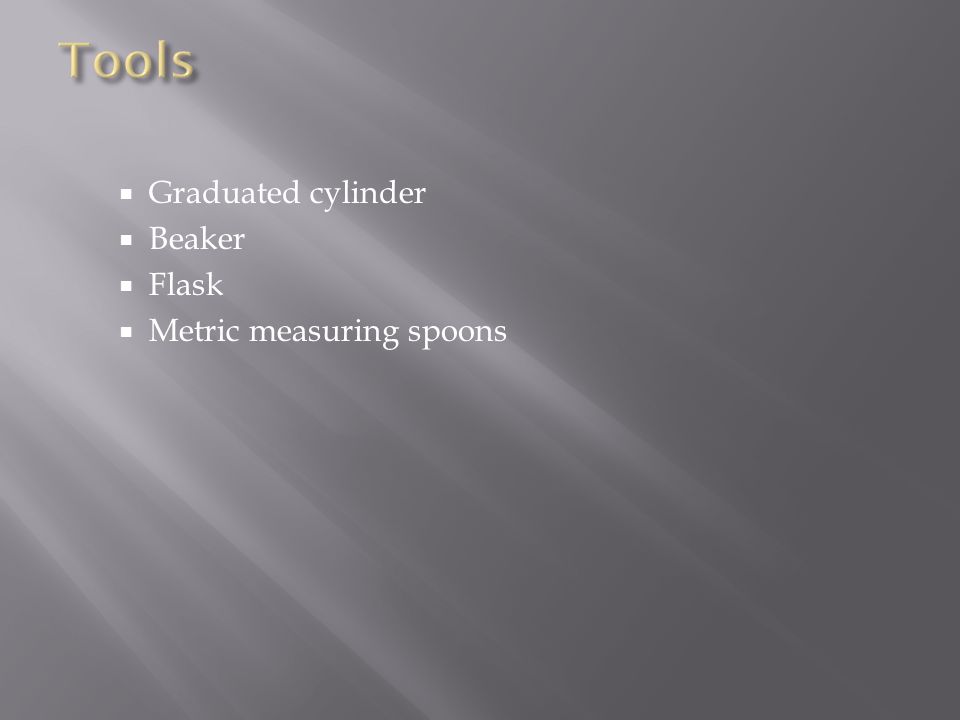  Graduated cylinder  Beaker  Flask  Metric measuring spoons
